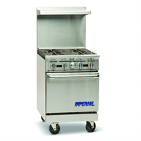 Imperial Pro Series 24-Inch Gas Restaurant Range with 4 Open Burners and Space Saver Oven