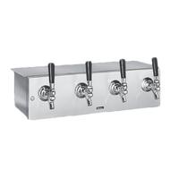 Perlick 21-1/8 Inch Space Saver Underbar 2-Faucet Glycol-Cooled Draft Beer Dispensing Head, Stainless Steel, Bottom Outlet