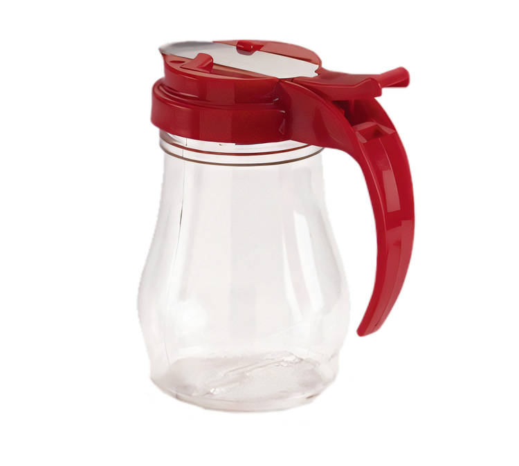 Product image #1 for Dripcut® 7 oz. Clear Polycarbonate Syrup Server with Almond Plastic Top