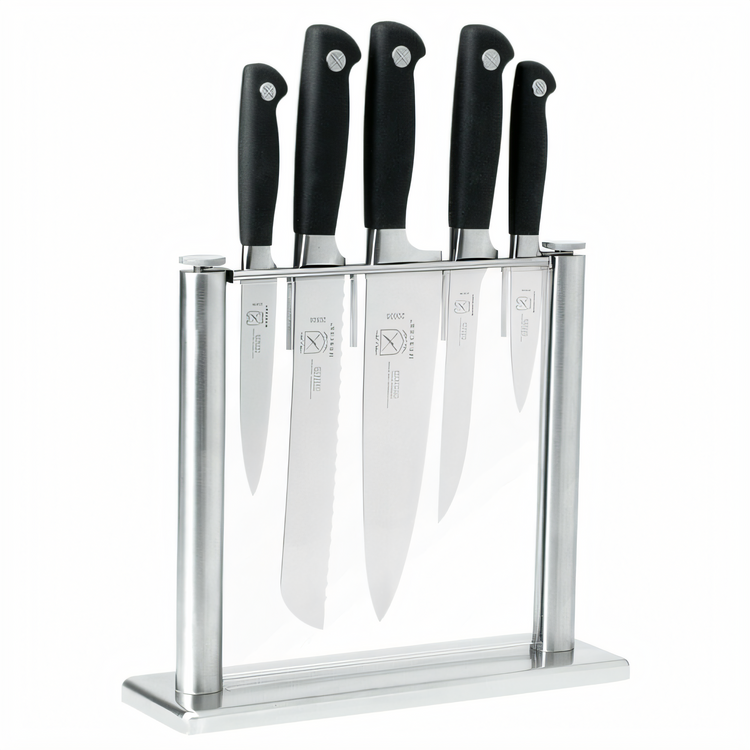 Product image #1 for Mercer Culinary Genesis 6-Piece Forged Knife Block Set with Tempered Glass Block
