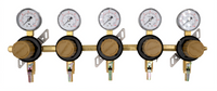 Glastender Low Pressure Wall-Mount CO2 or Nitrogen Regulator Kit for 5 Products