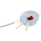 Thumbnail image #1 for Vollrath 47198 8-Inch Medium Double Mesh Wire Strainer, Tin-Plated, with 6-1/2-Inch Lacquered Wooden Handle Case of 12