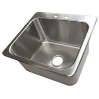 BK Resources Deep Drawn 1-Compartment Drop-In Sink, 23 x 21 x 12 Inches, 18-Gauge 304 Stainless Steel