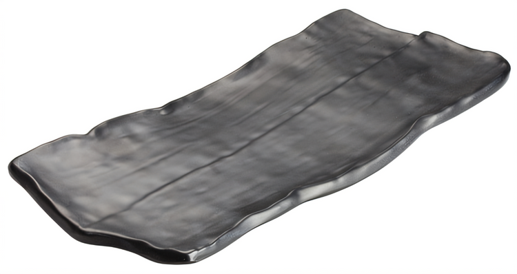 Product image #2 for Ardesia Kaori Rectangular Black Melamine Platter, 14-1/2 x 6-3/8 Inches, Case of 12