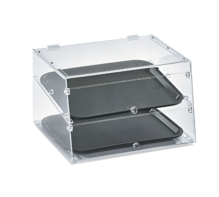 Product image #1 for Vollrath Countertop Knock-Down Slant-Front Acrylic Bakery Display Case, Self/Full-Service, 2-Tray