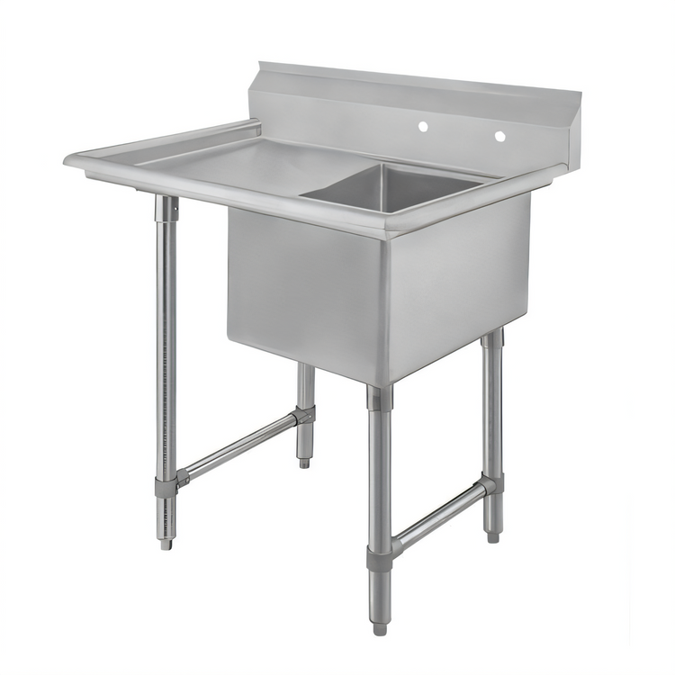 Product image #1 for Elite Heavy Duty 1-Compartment Stainless Steel Sink with Left Drainboard, 44-1/2 x 29-1/2 x 41 Inches