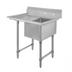 Thumbnail image #1 for Elite Heavy Duty 1-Compartment Stainless Steel Sink with Left Drainboard, 44-1/2 x 29-1/2 x 41 Inches