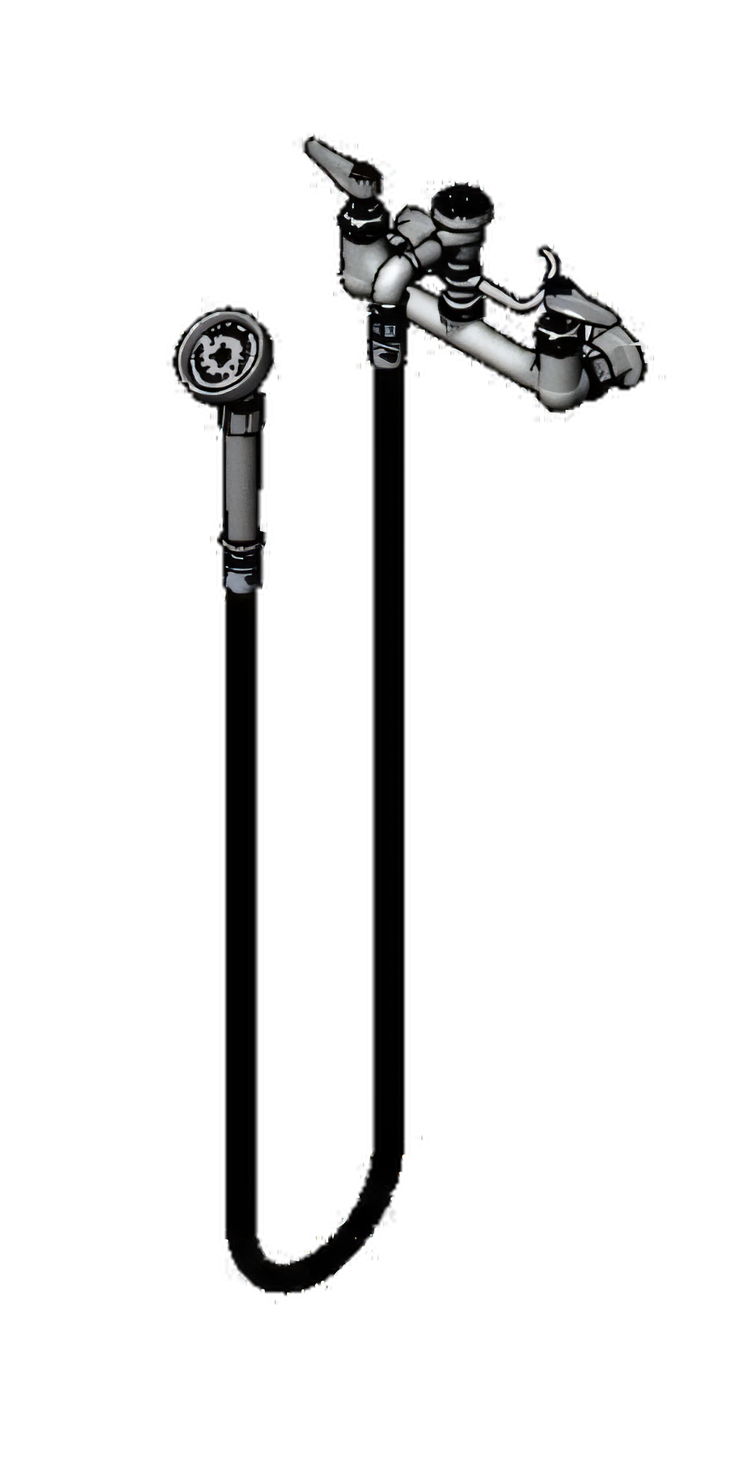 Product image #1 for T&S Brass B-0168 Wall-Mount Mixing Pre-Rinse Spray Assembly with 68-Inch Hose