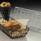 Thumbnail image #1 for American Metalcraft Zorro ROB2613 Rectangular Wire Serving Basket, 13 x 6 x 2-1/2 Inches, Black Case of 24