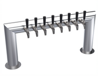 Krowne Eight-Faucet Pass-Thru Beer Tower, Glycol-Cooled, 37-Inch OA Length, Brushed Stainless Steel