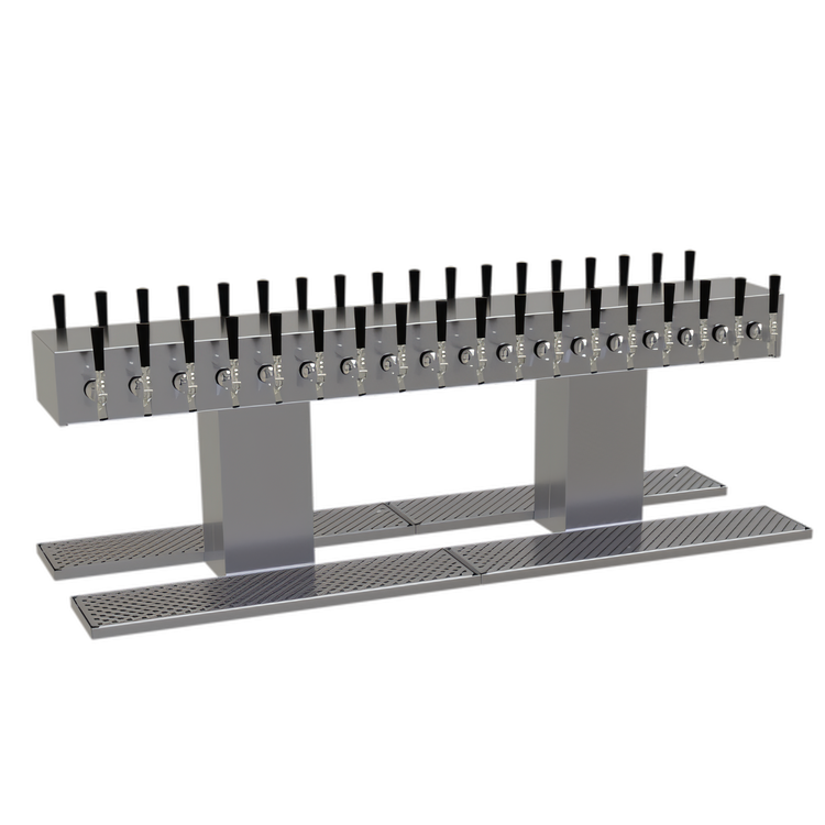 Product image #1 for Double-Sided Countertop Glycol-Cooled Draft Dispensing Tower, 36 Faucets, Stainless Steel Grainline Finish