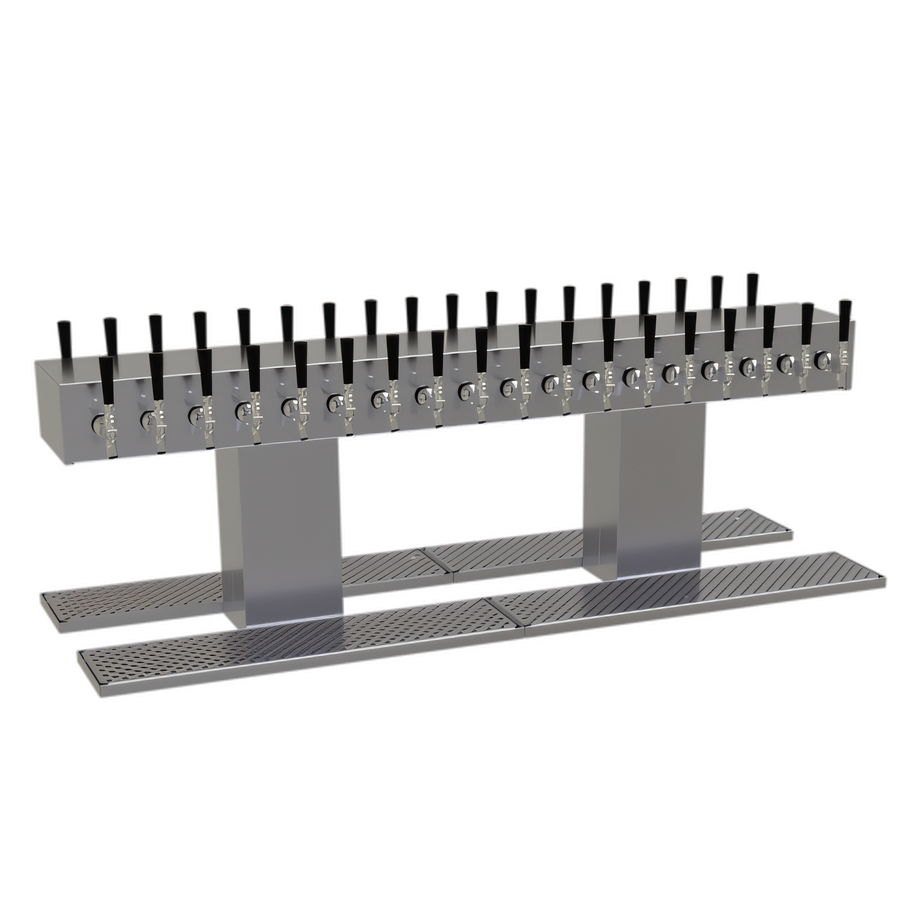 Product image #1 for Double-Sided Countertop Glycol-Cooled Draft Dispensing Tower, 36 Faucets, Stainless Steel Grainline Finish