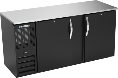 Product image #1 for Beverage Air 68 Inch Two-Section Food-Rated Back Bar Storage Cabinet with Solid Doors and Stainless Steel Top