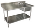 Thumbnail image #1 for Advance Tabco Special Value Series 48-Inch 16-Gauge 430 Stainless Steel Sink Work Table With Right-Side Prep Sink, Backsplash, Faucet, and Undershelf