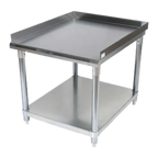 Thumbnail image #1 for BK Resources SVET-2430 Stainless Steel Equipment Stand, 25 x 30 x 26 in, 18-Gauge Top, 2-Inch 3-Sided Riser, Adjustable Undershelf