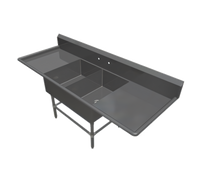 John Boos Pro-Bowl 2-Compartment Bakery Sink with Dual Drainboards, 103-1/4-Inch