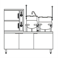 Crown ECX-2-6-10 Electric Two Compartment Convection Steamer with 6 & 10 Gallon Kettles