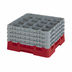 Thumbnail image #2 for Cambro Camrack® Full Size 16-Compartment Glass Rack with 4 Soft Gray Extenders, Red
