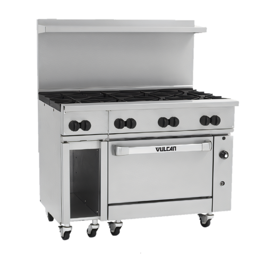 Product image #1 for Vulcan Endurance 48-Inch Commercial Gas Restaurant Range with 8 Open Burners and Convection Oven
