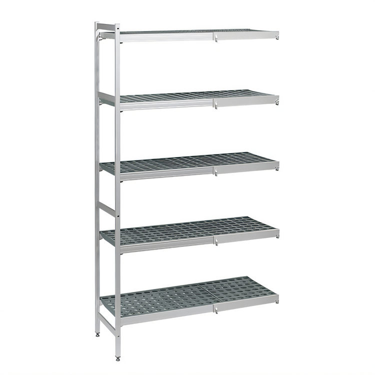 Product image #1 for Fermostock 5-Tier Corner Expansion Polymer Shelving Unit, 42"W x 18"D x 83"H