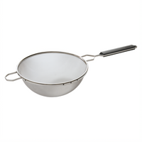 Winco 10-1/4-Inch Medium Single Mesh Stainless Steel Strainer with Plastic Handle