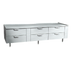 Thumbnail image #1 for La Rosa 3190-RR 90-Inch Three-Section Refrigerated Equipment Stand with 6 Drawers (Remote)
