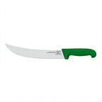 Thumbnail image #1 for Omcan USA 23883 10" Stainless Steel Steak Knife with Curved Blade and Green Super Fiber Handle