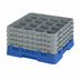 Thumbnail image #2 for Cambro Camrack Full Size 16-Compartment Blue Glass Rack with 4 Soft Gray Extenders