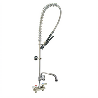 BK Resources Evolution Deck-Mount Pre-Rinse Assembly with Add-On Faucet and 12-Inch Swing Spout, 4-Inch OC