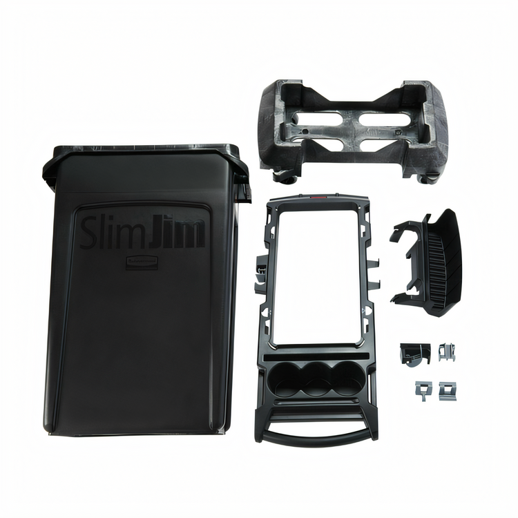 Product image #1 for Rubbermaid Commercial Slim Jim Rim Caddy Kit with 23-Gallon Container, Black