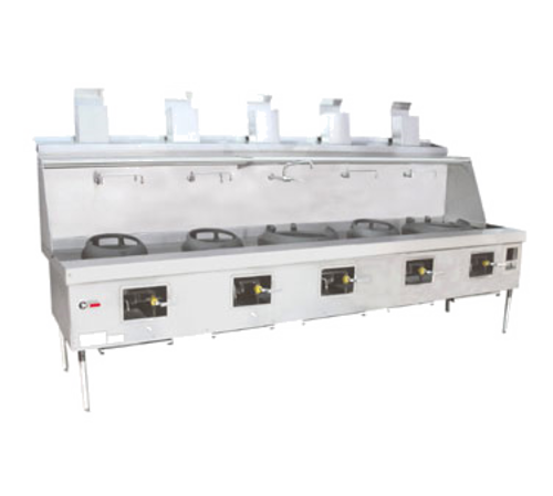 Product image #1 for York Gas Wok Range with 5 Chambers and Water-Cooled Top