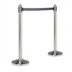 Thumbnail image #1 for Portable Stainless Steel Barrier Post and Base System with 7 ft Retractable Gray Nylon Tape