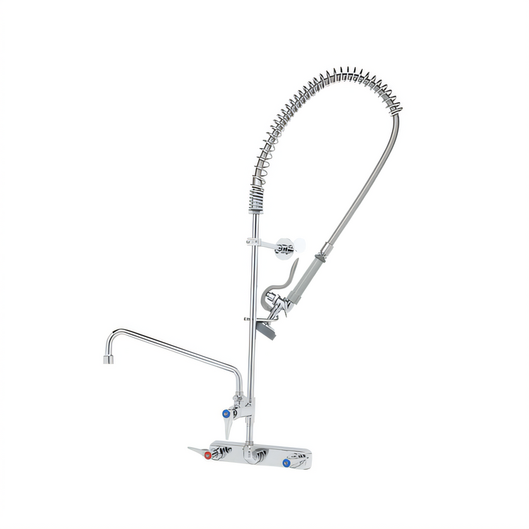 Product image #1 for T&S Brass EasyInstall Workboard Wall-Mount Pre-Rinse Add-On Faucet with 12-Inch Swing Nozzle