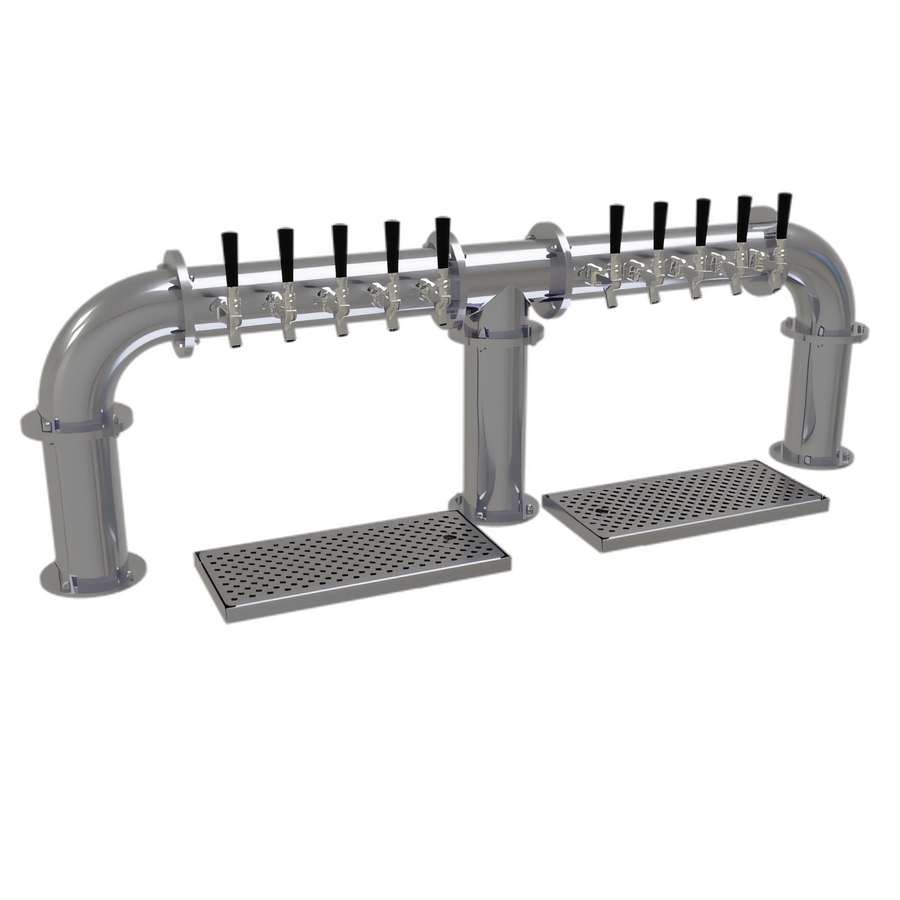 Product image #1 for Glastender Pipe Bridge Countertop Draft Dispensing Tower with 10 Faucets, Air-Cooled