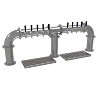 Glastender Pipe Bridge Countertop Draft Dispensing Tower with 10 Faucets, Air-Cooled