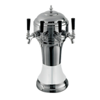 Thumbnail image #1 for Perlick Corporation 4056WH4BPC Roma Countertop 4-Faucet Glycol-Cooled Draft Beer Tower, Polished Chrome with White Ceramic Skirt