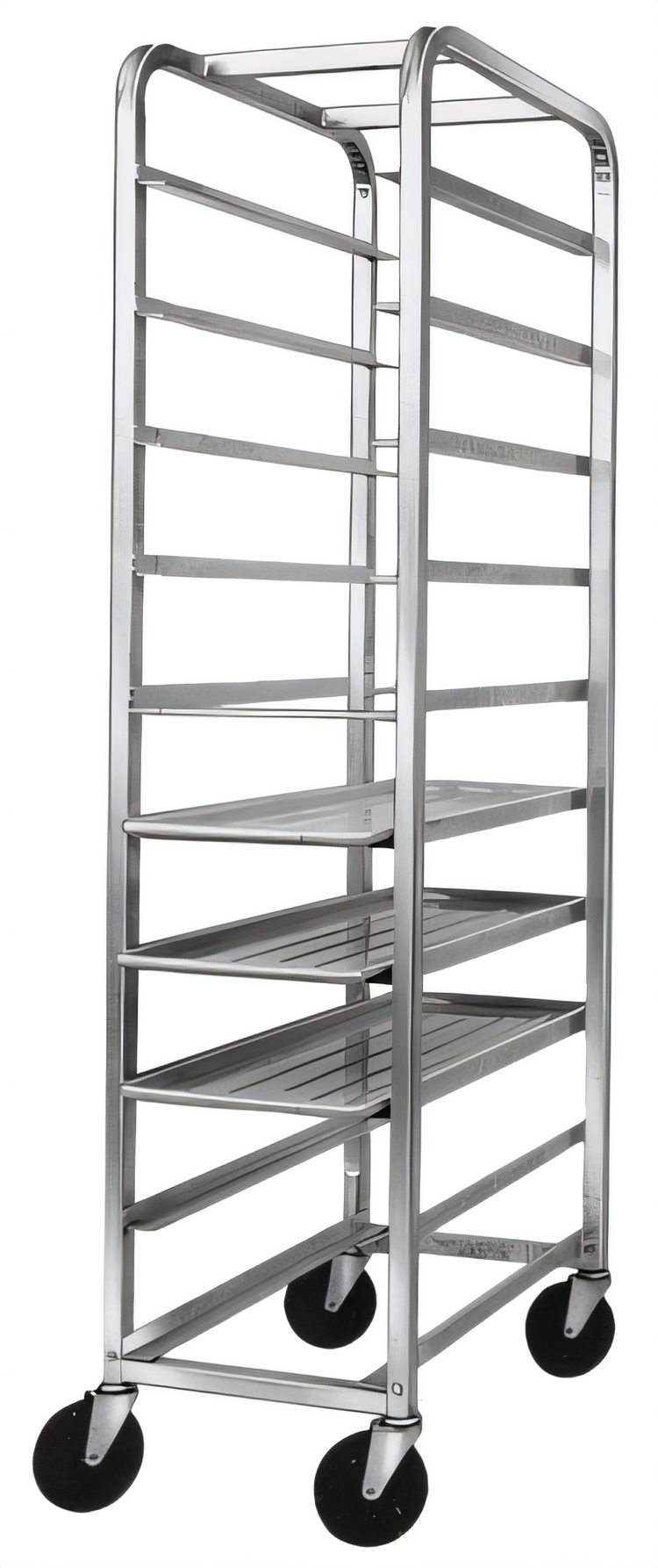 Product image #2 for Channel Manufacturing All-Welded Aluminum End-Load Platter Rack, Holds 10 x 12.5-Inch Platters, 5-Inch Casters