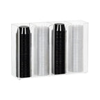 Thumbnail image #1 for Dispense-Rite CTCO-4CL Portion Cup & Lid Organizer, 4-Section, Countertop/Wall Mount, Clear Acrylic, Holds 2–4 oz Cups