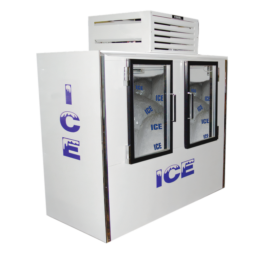 Product image #1 for Fogel Indoor Bagged Ice Merchandiser, 60 Cu. Ft., 2 Glass Doors, Top-Mounted Self-Contained Refrigeration