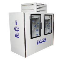Fogel Indoor Bagged Ice Merchandiser, 60 Cu. Ft., 2 Glass Doors, Top-Mounted Self-Contained Refrigeration