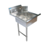 Thumbnail image #1 for BK Resources 48-Inch Left-Side Straight Soiled Dish Table with 20 x 20 x 8 Welded Sink, 10-Inch Backsplash, and Stainless Steel Legs
