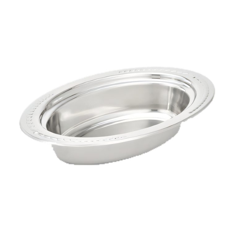 Product image #1 for Miramar Decorative Oval Stainless Steel Food Pan, 6.4 Quart, 4-Inch Deep