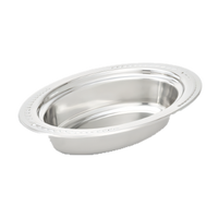 Miramar Decorative Oval Stainless Steel Food Pan, 6.4 Quart, 4-Inch Deep