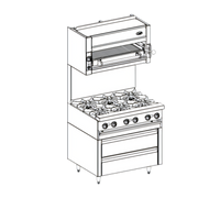Jade Bistro Fire & Ice 36-Inch Low-Height Remote Refrigerated Base with 2 Drawers