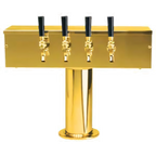 Thumbnail image #1 for Micro Matic USA DS-254-PVD 20-Inch T-Style 4-Faucet Countertop Air-Cooled Draft Beer Tower with PVD Brass Finish