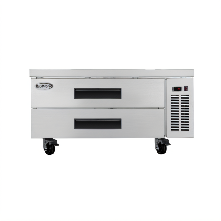 Product image #1 for KoolMore 48-Inch Commercial 2-Section Stainless Steel Chef Base Refrigerator Storage Cabinet with Pull-Out Drawers