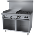 Thumbnail image #1 for Garland G Starfire Pro 48-Inch Commercial Gas Range with 4 Open Burners, 24-Inch Griddle and 2 Storage Bases