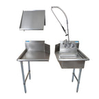 Thumbnail image #1 for BK Resources BKDTK-26-R-G 26-Inch Straight Right-to-Left Dish Table Kit with Pre-Rinse Assembly and Galvanized Steel Legs
