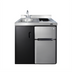 Thumbnail image #1 for Summit Commercial 36-Inch Freestanding All-In-One Kitchenette with Sink, Two-Burner Glass Electric Cooktop, and 3.2 Cu. Ft. Refrigerator-Freezer