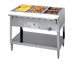 Thumbnail image #1 for Aerohot 44-3/8 Inch Gas Wet Bath Steam Table with 3 Pan Capacity, Open Base and Undershelf